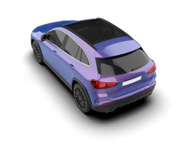 Modern bir arabanın 3 boyutlu görüntüsü. 3d illüstrasyon