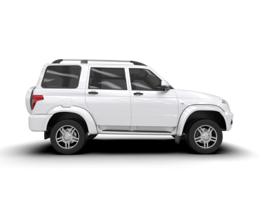 Arka planda izole edilmiş modern küçük araba. Modern araba. 3 Boyutlu Hazırlama