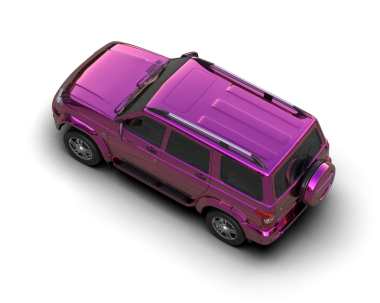 siyah arkaplanda araba pembesi, 3 boyutlu görüntüleme