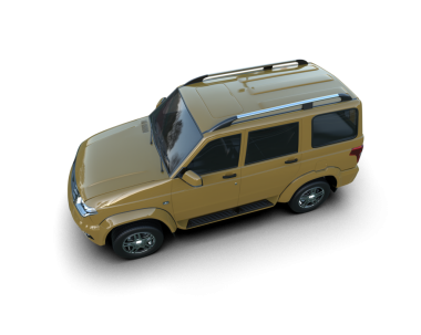 Modern araba beyaz arka planda izole edilmiş. 3d oluşturma