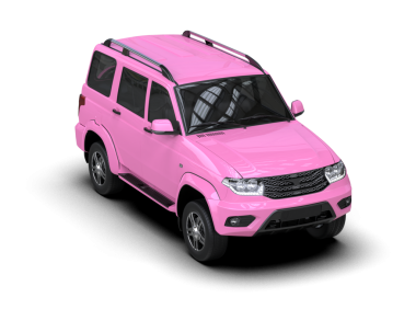 Siyah arka planda izole edilmiş 3 boyutlu bir SUV görüntüleme