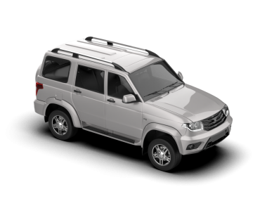 Beyaz arka planda bir araba. 3d illüstrasyon.