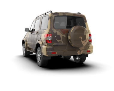 Modern araba beyazda izole edilmiş. 3D görüntüleme - illüstrasyon