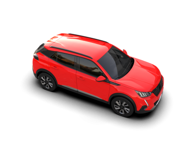 kompakt SUV aracı siyah arkaplanda izole edildi.