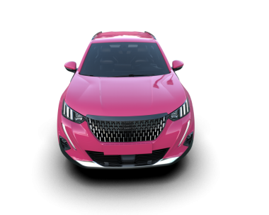 Siyah arka planda küçük arabası olan modern pembe bir araba.