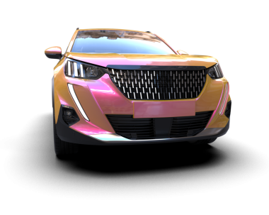 Modern araba arka planda izole edilmiş. 3D görüntüleme - illüstrasyon