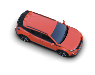 Beyaz arka planda kırmızı araba