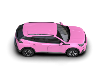 pembe modern araba beyaz arka planda izole edilmiş