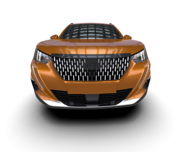 Beyaz arka planda izole edilmiş lüks bir araba.