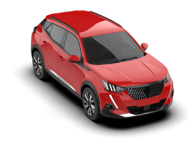 Gerçekçi kırmızı araba beyaz arka planda izole edilmiş. 3 boyutlu model