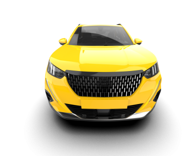 Modern sarı araba. 3d oluşturma