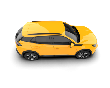 Sarı renkli araba. gerçekçi modern vektör çizimi. ön görünüm.