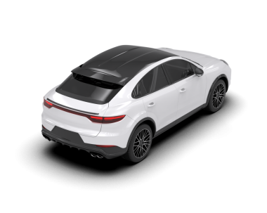 Beyaz spor araba siyah arka plan üzerine izole