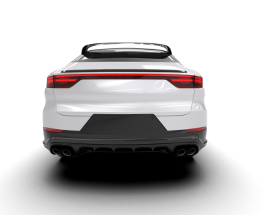 siyah modern araba yan görünümü beyaz üzerine izole