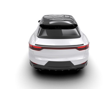 Araba arka planda izole. 3D görüntüleme - illüstrasyon