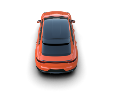turuncu araba siyah arka planda izole edilmiş.