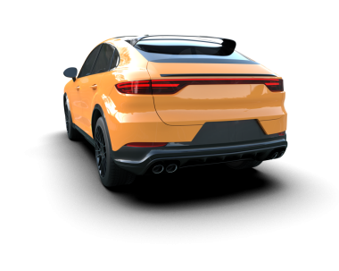 Gerçekçi bir araba. Gölgeli beyaz arkaplanda izole edilmiş - 3 boyutlu illüstrasyon.