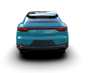 Stüdyo arka planında izole edilmiş 3 boyutlu bir SUV aracı.