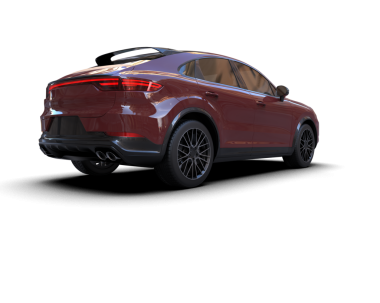 Siyah arkaplandaki araba, 3 boyutlu görüntüleme