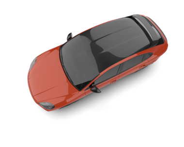 kırmızı araba beyaz arkaplanda izole edildi