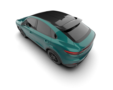 Beyaz arka planda modern bir araba. 3d oluşturma