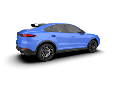 Modern kompakt araba - yan görünüm 3 boyutlu illüstrasyon. ön görünüm.