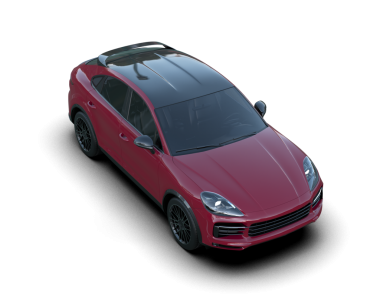 Siyah arka planda izole edilmiş modern bir arabanın 3 boyutlu görüntüsü.