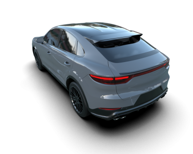 modern lüks siyah spor araba Gri arka planda 3 boyutlu görüntüleme