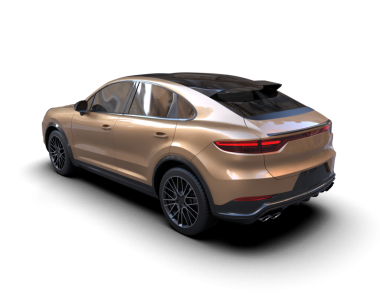 Gri arka planda, kırpma yolu olan modern lüks SUV arabası.