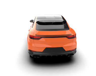 Modern turuncu araba beyaz arka planda izole edilmiş. 3 Boyutlu Hazırlama.