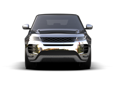 Modern araba arka planda izole edilmiş. 3D görüntüleme - illüstrasyon