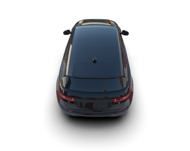 Araç 3D görüntüleme siyah arkaplanda izole edildi.