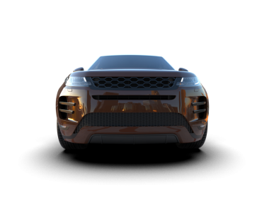 Modern araba arka planda izole edilmiş. 3D görüntüleme - illüstrasyon