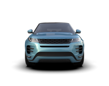 Siyah arka planda mavi araba. 3d oluşturma