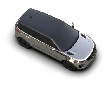 Siyah araba beyaz arkaplanda izole edildi