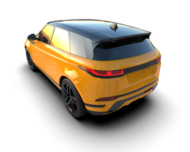 Beyaz arka planda modern bir araba. 3d oluşturma.