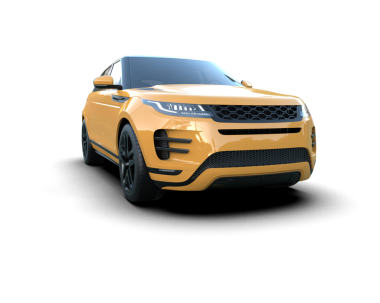 Arka planda modern bir araba. 3d oluşturma