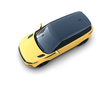 Modern araba arka planda izole edilmiş. 3D görüntüleme - illüstrasyon