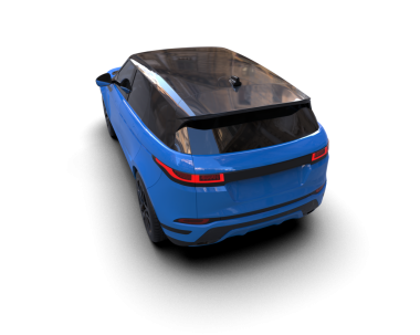 Siyah arkaplanda 3 boyutlu bir araba çizimi