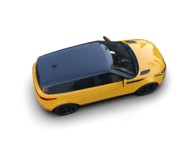 Siyah arka planda modern sarı araba.