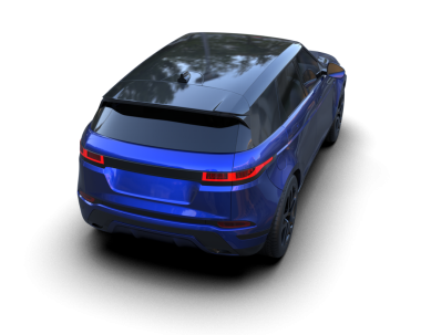 Stüdyo ortamında markasız bir SUV 'un 3 boyutlu çizimi