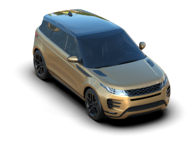 Modern araba arka planda izole edilmiş. 3D görüntüleme - illüstrasyon