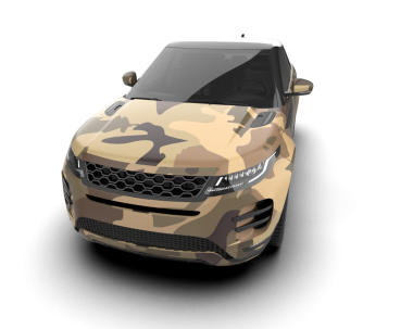 modern küçük SUv beyaz arkaplanda yansıma ile izole edildi