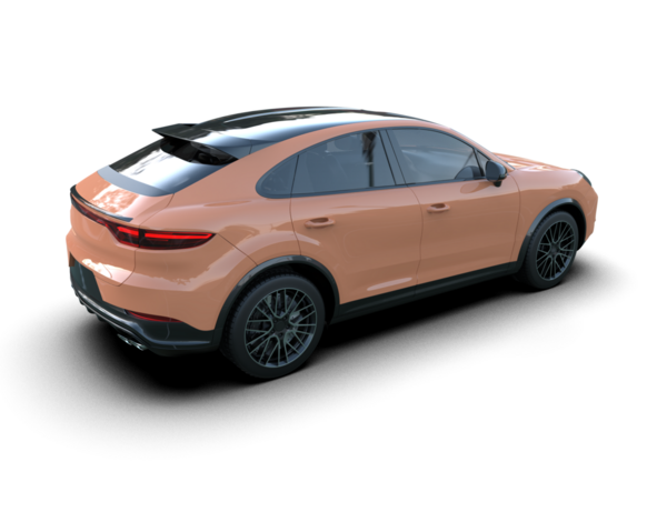 Modern araba arka planda izole edilmiş. 3d oluşturma