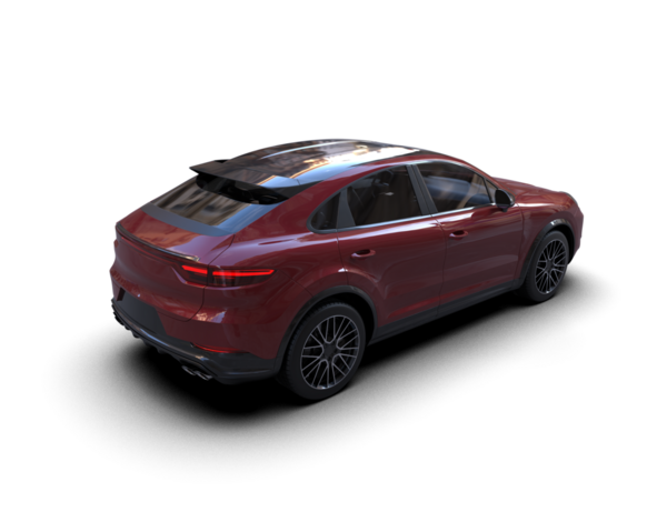 Modern araba arka planda izole edilmiş. 3D görüntüleme - illüstrasyon