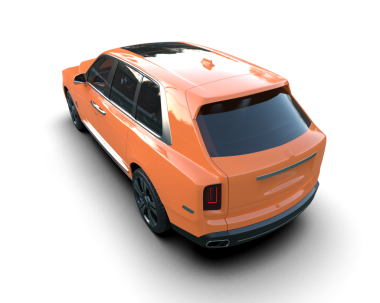 Siyah arka planda turuncu araba