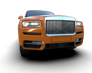 Beyaz arkaplandaki araba.