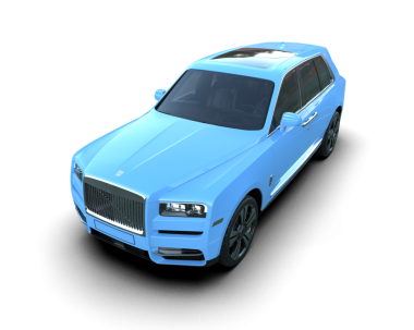 Beyaz arka planda izole edilmiş lüks bir araba. 3D oluşturuldu