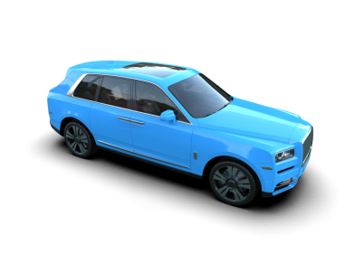 Lüks mavi araba kırpma yolu ile siyah üzerinde izole