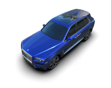 Beyaz arkaplanda izole edilmiş mavi bir arabanın 3 boyutlu görüntüsü